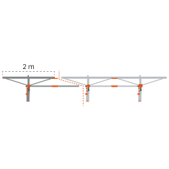 Ensemble extension de 2,0 m avec 1 table à grumes additionnel, F2