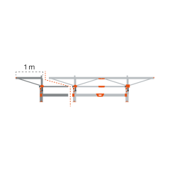 Extension package 1.0 m with 1 additional log lifter, F3