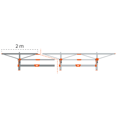 2 m extensión con elevador de troncos adicional, F2+