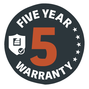 5 year warranty logo
